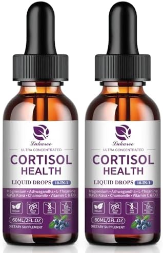 Lukaree Cortisol Supplements For Women 10 In 1 Cortisol Reducer Detox With Ashwagandha Ltheanine Kava Kava Magnesium Lower Cortisol Mood Focus Sleep Support 2 Fl.Oz Blueberry Flavor