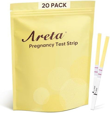 Areta Pregnancy Test Strips: 20 Pack Hcg Tests Highly Accurate Kit For Rapid Results The Day After Your Missed Period