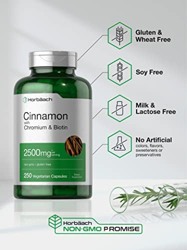 Horbaach Cinnamon With Chromium & Biotin 250 Capsules