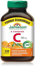 Jamieson Chewable VitaminC 500Mg Value Supplement Pack(330 Count) Tangy Orange (Imported From Canada)