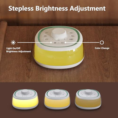 Donow White Noise Sound Machine With Light Bluetooth 30 Soothing Sounds Knob Volume Control 8 Colors Night Light With Memory Function Sleep Timer White Noise Machine For Sleeping Adults Baby