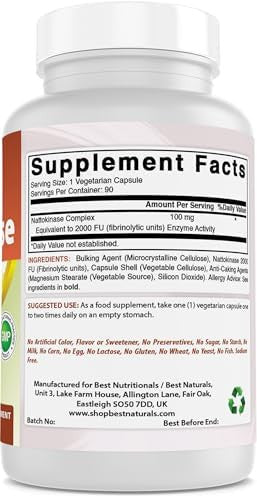 Best Naturals Nattokinase 2000 Fu 100 Mg 90 Vegetarian Capsules