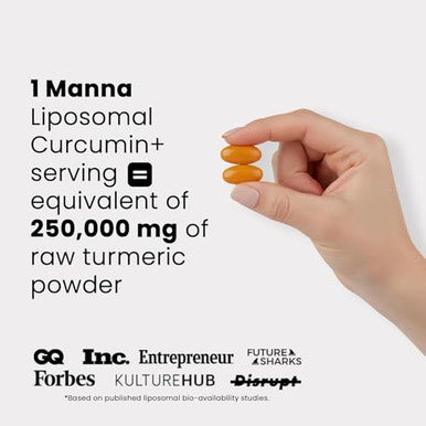 Manna Liposomal Curcumin+ Softgels 500Mg Curcuminoids - Turmeric Curcumin Supplement For Joint & Immune Support Advanced Absorption Non-Gmo 60 Count