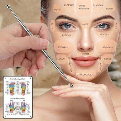 Zjo Acupressure Pen Stainless Steel Reflexology Tool For Face And Body Manual Trigger Point Massage Tool For Deep Tissue Pressure Point Release Professional Lymphatic Drainage For Ear Neck Back