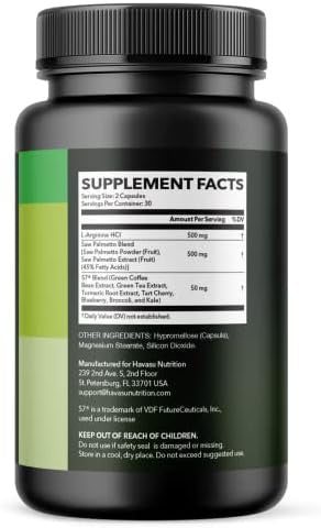 Larginine 500Mg And Saw Palmetto 500Mg Nitric Oxide And Prostate Health Supplements For Men 60 Count Endurance And Urinary Tract Function Support 1 Month Supply Vegan Nongmo Capsules