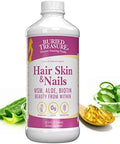 Buried Treasure Hair Skin And Nails With Msm Biotin Aloe Vera Plus Vitamins And Minerals In A High Potency Liquid Whole Food Complex For Fuller Hair Stronger Nails And Clearer Skin 16 Oz
