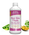 Buried Treasure Hair Skin and Nails with MSM Biotin Aloe Vera plus Vitamins and Minerals in a High Potency Liquid Whole Food Complex for Fuller Hair Stronger Nails and Clearer Skin 16 oz