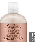Shea Moisture Shampoo And Conditioner Set Coconut & Hibiscus Curl & Shine Curly Hair Products With Coconut Oil Vitamin E & Neem Oil Provides Frizz Control 13 Fl Oz Ea