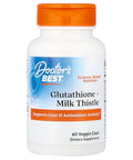 Doctor'S Best Glutathione Milk Thistle Supplement - Supports Liver Health & Antioxidant Activity For Women & Men Comprehensive Formula Non-Gmo Gluten Free Soy Free Vegan 60 Veg Caps