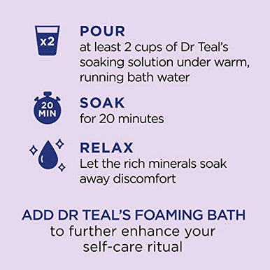 Dr Teal'S Pure Epsom Magnesium Salt SoakSoothe & Sleep With Lavender3 Lb (Pack Of 4)