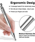 Melonsun Tmj Acupuncture Pen Stainless Steel Acupressure Tool For Jaw Clenching & Jaw Pain Relief Trigger Point Massage Pen For Face Neck & Shoulder
