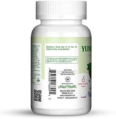 Maxi-Health Chewable Vitamin C - Zinc Lozenges - Immune Booster - Cherry Flavor - 180 Chewies - Kosher