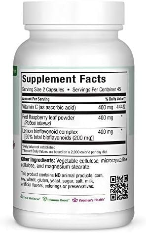 Maxihealth Vitamin C Bio With C Red Raspberry Lemon Bioflavonoids ÃƒÂ¢Ã¢â€šÂ¬Ã‚Â¢ Vain And Capillary Support 90 Capsules Kosher For Passover