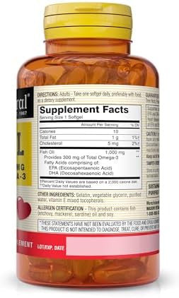 Mason Natural Omega3 Fish Oil 180Day Supply 1000Mg With Epa And Dha For Joint Support 60 Softgel Pills (Pack Of 3)