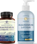 Nobi Nutrition Magnesium Lotion And Magnesium Citrate Supplement Full Body Magnesium Support For Body And Mind With 8 Fl Oz Topical Magnesium Plus 1 Month Supply Magnesium Complex Pills