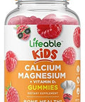 Lifeable Probiotic 2 Billion Cfu Kids + Calcium Magnesium Kids Gummies Bundle Great Tasting Vitamin Supplement Gluten Gmo Chewable Gummy