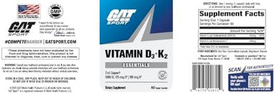 Gat Sport Vitamin D3 K2 5000 Iu (125 Mcg) Vitamin D 60 Day Supply Dietary Supplement 60 Veggie Caps