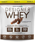 Designer Wellness Whey Natural Whey Protein Powder With Probiotics Fiber And Key Bvitamins For Energy Gluten Gourmet Chocolate 2 Lb