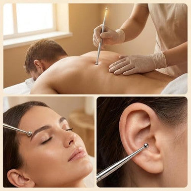 Zjo Acupressure Pen Stainless Steel Reflexology Tool For Face And Body Manual Trigger Point Massage Tool For Deep Tissue Pressure Point Release Professional Lymphatic Drainage For Ear Neck Back