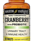 Mason Natural Cranberry With Probiotic 2 Month Supply Highly Concentrated Supports Normal Immune Health & Urinary System 60 Tablets