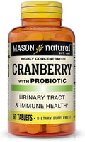 Mason Natural Cranberry With Probiotic 2 Month Supply Highly Concentrated Supports Normal Immune Health & Urinary System 60 Tablets