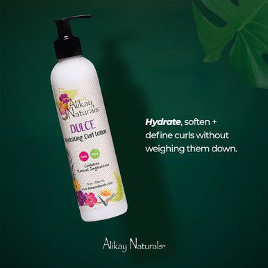 Alikay Naturals Dulce Hydrating Curl Lotion Natural Kokum Butter Silk Amino Acid & Argan Oil 16 Ounce