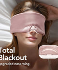 Litbear Silk Sleep Mask For Women Adjustable 100% Mulberry Silk Sleeping Eye Mask For Side Sleeper Total Blackout Eye Cover For All Night Sleep Travel Office Or Napping (Pink)