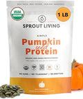 Sprout Living Organic Pumpkin Seed Protein Powder Unflavored 20 Grams Of Plant Based Protein Powder Without Artificial Sweeteners Non Dairy Nongmo Vegan Gluten (1 Pound 15 Servings)