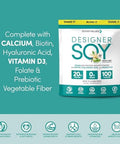 Designer Wellness Soy Isolate Protein Powder With Biotin Hyaluronic Acid And Prebiotics Vegan 0 Sugar Nongmo Angel Cake Vanilla 1.87 Lb