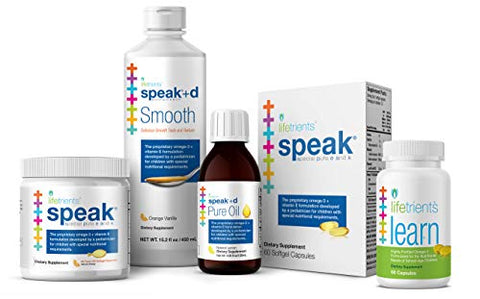 Lifetrients Speak+D Smooth Kids Omega3 Smoothie with Vitamin D3 Pediatric Specialist Developed SugarFree Xylitol Sweetened Orange Vanilla 15.2 oz