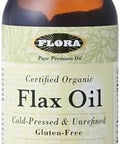 Flora Flax Oil Coldpressed Unrefined Organic Flax Seed Oil Contains Omega3 & Omega6 Nongmo & Gluten Keep Chilled 17 Fl. Oz. Amber Glass Bottle