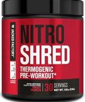 Jacked Factory Nitrosurge Shred Pre Workout Supplement Energy Booster Instant Strength Gains Sharp Focus Powerful Pumps Nitric Oxide Booster & Preworkout Powder 30Sv Fruit Punch