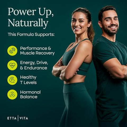 Etta Vita Potent Longjack - Tongkat Ali & Fadogia Agrestis Supplement For Men & Womens Energy T Support Lean Muscle Growth & Recovery Hormonal Balance Pre-Workout With Vegan Nac Liver Detox & Cleanse