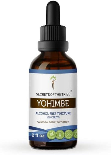 Secrets of the Tribe Yohimbe Tincture Alcohol-Free Extract, High-Potency Herbal Drops, Tincture Made from Wildcrafted Yohimbe (Pausinystalia yohimbe) Dried Bark 2 oz