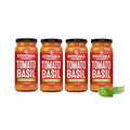 Sonoma Gourmet Tomato Basil Alfredo Pasta Sauce, Made with Real Cream, Fresh Tomato & Basil, No Sugar Added, No Seed Oils, 15.5 oz Jars (Pack of 4)