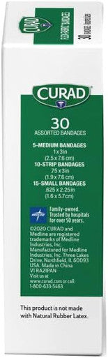 Curad Flex-Fabric Adhesive Bandages Assorted Sizes 30 Count