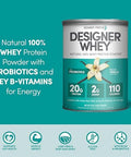 Designer Wellness Whey Natural Whey Protein Powder With Probiotics Fiber And Key Bvitamins For Energy Gluten French Vanilla 12Oz