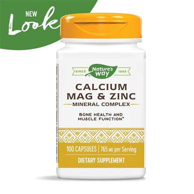 Nature's Way Calcium Magnesium Zinc 765 mg per serving Capsules, 100 Count
