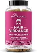 Eu Natural Vibrance Hair Growth Vitamins For Women Grow Hair Faster, Healthier, And Stronger With Potent Multiblend Of Biotin & Optimsm Supports Thicker, Shinier Hair & Regrowth 60 Vegetarian Soft Capsules