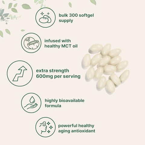 Micro Ingredients Alpha Lipoic Acid 600Mg With Mct Oil 300 Softgels Ala Supplement For Liver Antioxidants Nerve Cardiovascular Health Support Non-Gmo Gluten-Free Soy-Free