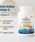 Nordic Naturals Ultimate Omega 2X Teen Strawberry - 60 Mini Soft Gels - 1120 Mg Total Omega-3S With Epa & Dha - Brain Health Positive Mood Social Development Learning - Non-Gmo 30 Servings