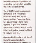 Quantum Health TheraZinc USDA Organic Zinc Lozenges Eldertry Raspberry Immune Support Formulated with Zinc Gluconate Fast Relief No Aftertaste 25 Count Pack of 1