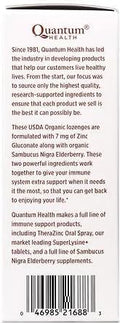 Quantum Health TheraZinc USDA Organic Zinc Lozenges Eldertry Raspberry Immune Support Formulated with Zinc Gluconate Fast Relief No Aftertaste 25 Count Pack of 1