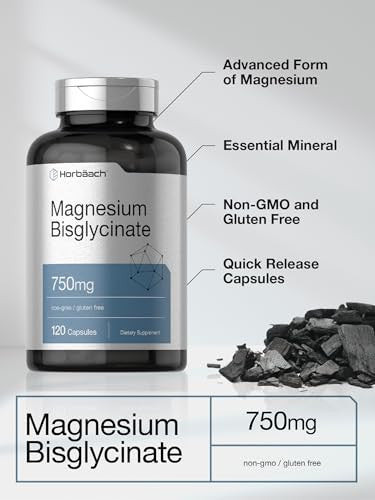 Horbaach Magnesium Bisglycinate 120 Capsules 750Mg