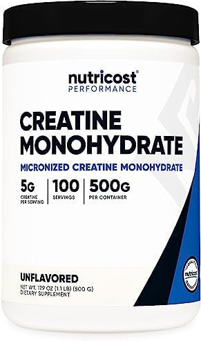 Nutricost Micronized Creatine Monohydrate 500 Grams And 20 Stickpacks (Variety) Bundle