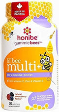 Honibe Kids Multivitamin Gummies Plus Immune Boost Honey-Based Vitamins Made in Canada Children's Chewable Gummy Vitamins 70 gummies