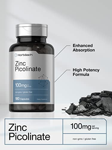 Horbaach Zinc Picolinate 180 Capsules 100Mg