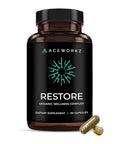 ACEWORKZ Restore Sea Moss Complex Supplement 12000mg Organic Herbal Formula for Gut Immune and Stress Support with Ashwagandha Black Seed Oil and BioPerine for Enhanced Absorption (60 Capsules)