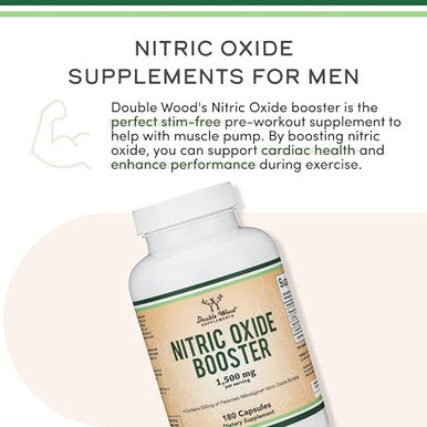 Double Wood Supplements Nitric Oxide Supplement (Stim Pre Workout) 180 Capsules