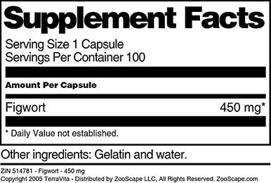 Terravita Figwort - 450 Mg (100 Capsules, Zin: 514781)